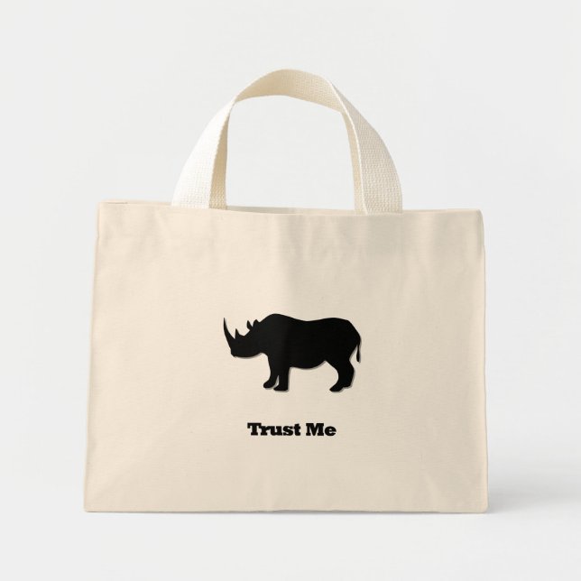 Bolso De Tela Diminuto Rhino Trust Me Black (Frente)