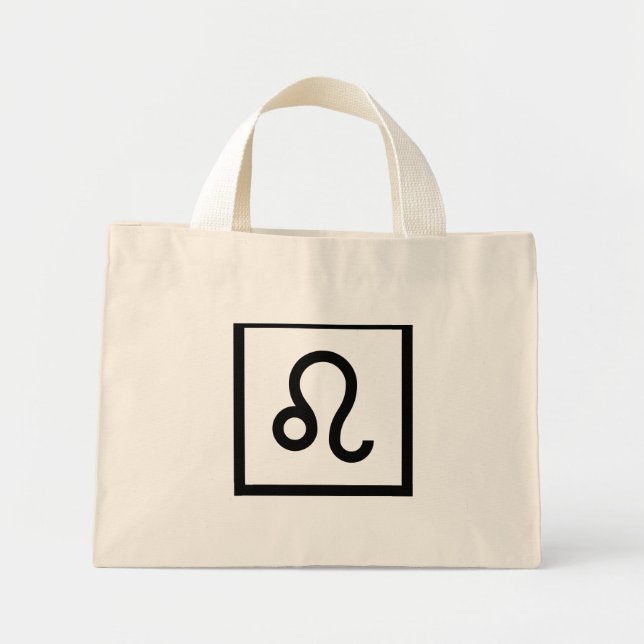Bolso De Tela Diminuto Rótulo Leo Zodiac (Frente)