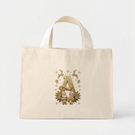 Bolso De Tela Diminuto Royal Gold Letter A Luxury Tiny Tote Bag