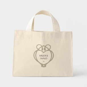 Bolso De Tela Diminuto Sage Green Irish Celtic Swan Bridesmaid Iniciales