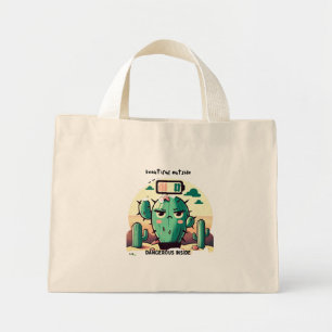 Bolso De Tela Diminuto Sarcastic Cactus with Low Battery