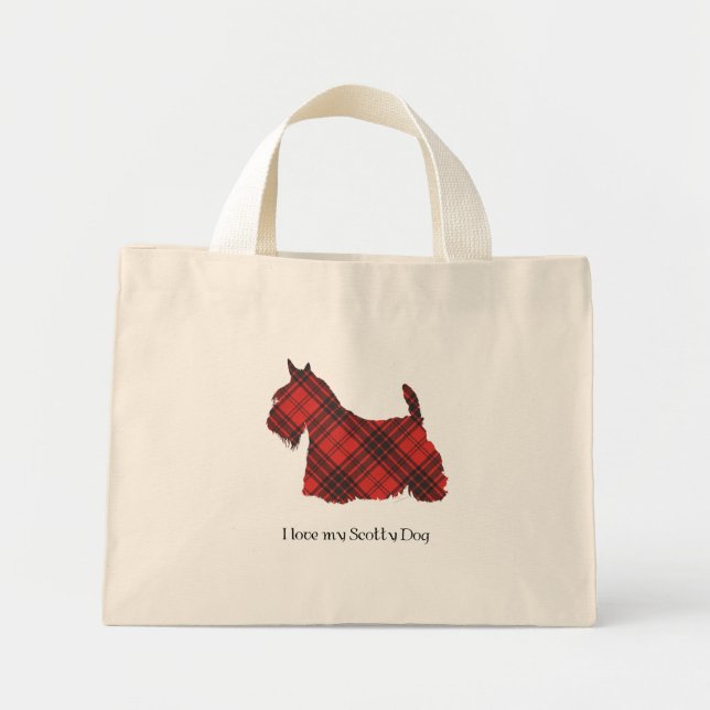 Bolso De Tela Diminuto Scottish Terrier Maxwell Tartan (Frente)