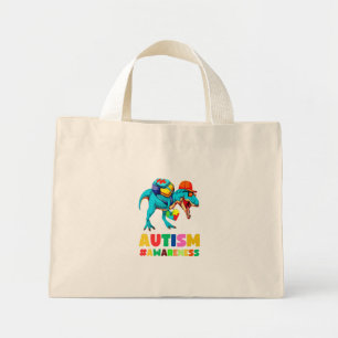Bolso De Tela Diminuto Sensibilización sobre el autismo Dinosaurio T-Rex 