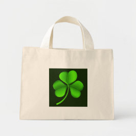 Bolso De Tela Diminuto Shamrock verde en tcnt verde oscuro