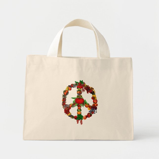 Bolso De Tela Diminuto Signo de paz vegetal (Frente)