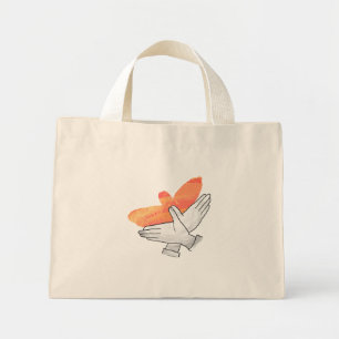 Bolso De Tela Diminuto Silueta de mano de águila naranja