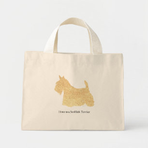 Bolso De Tela Diminuto Silueta Wheaten de Terrier Escocés