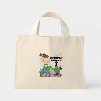 Bolso De Tela Diminuto Sirena 3 camisetas de cumpleaños y regalos