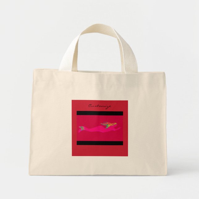 Bolso De Tela Diminuto sirena rosa (Frente)