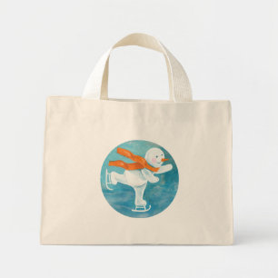 Bolso De Tela Diminuto Snowman Ice Skater