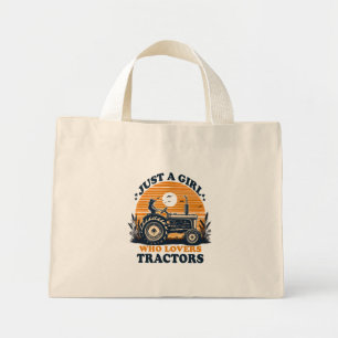 Bolso De Tela Diminuto Sólo Chica que ama a los tractores Tractor Lover V