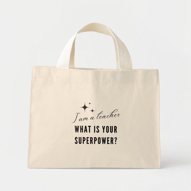 Bolso De Tela Diminuto Soy Un Tote De Lienzo Docente (Frente)