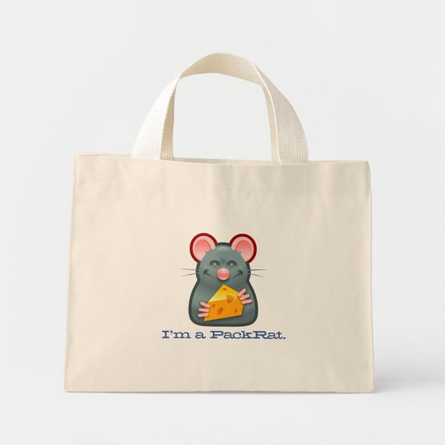 Bolso De Tela Diminuto Soy un Tote PackRat (Frente)
