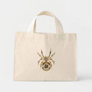 Bolso De Tela Diminuto Spider Steampunk sobre fondo morado