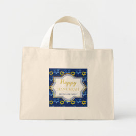 Bolso De Tela Diminuto Star Of David Happy Hanukkah Watercolor