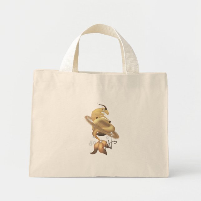 Bolso De Tela Diminuto Stellar Capricorn Saturn Zodiac (Frente)