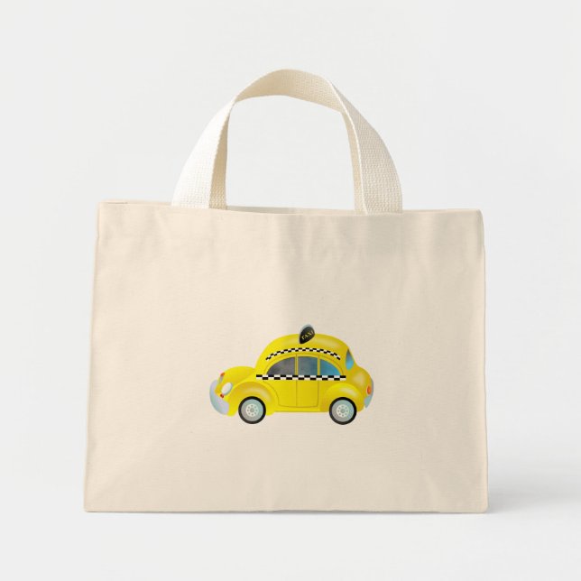 Bolso De Tela Diminuto Taxi (Frente)