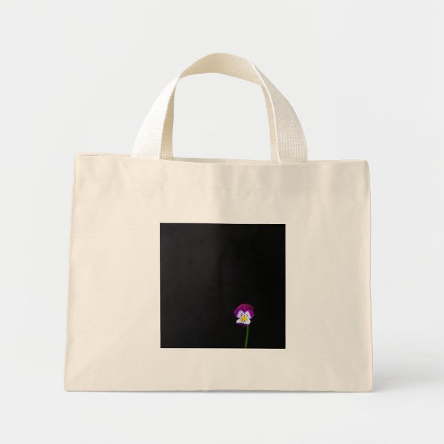 Bolso De Tela Diminuto Tcnm De Flor Violeta (Frente)