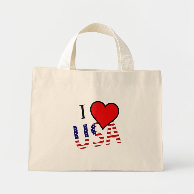 Bolso De Tela Diminuto Tcnt sobre la superposición de I Heart USA (Frente)