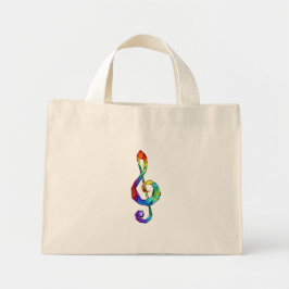 Bolso De Tela Diminuto Tecla musical arcoiris tremendo clef