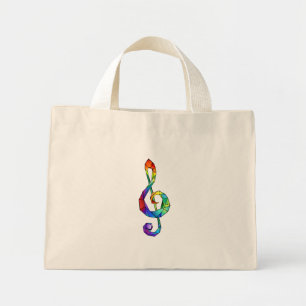 Bolso De Tela Diminuto Tecla musical arcoiris tremendo clef