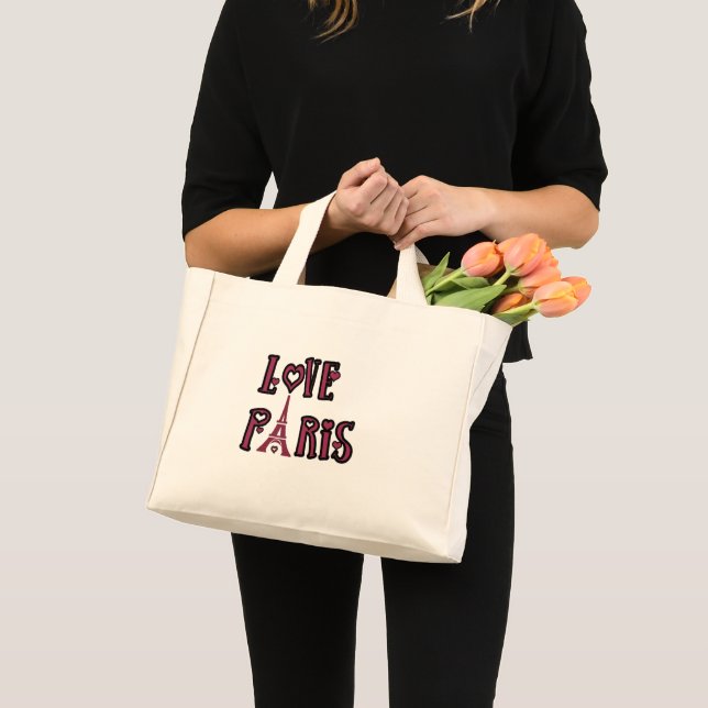 Bolso De Tela Diminuto Tiny Tote - Love Paris (Anverso (producto))