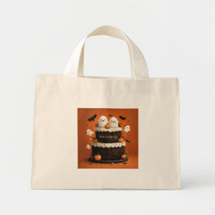 Bolso De Tela Diminuto Torta De Chocolate De Fantasma Linda Dulce Y Espel