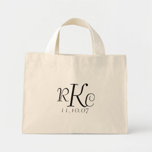 Bolso De Tela Diminuto Tote Boda monograma