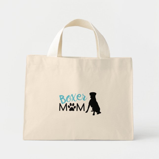 Bolso De Tela Diminuto Tote Boxer Mamá (Frente)
