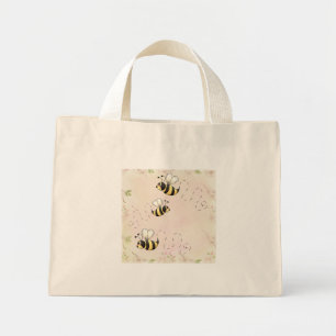 Bolso De Tela Diminuto Tote de abejas de campo