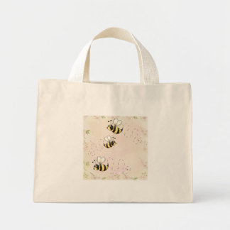 Bolso De Tela Diminuto Tote de abejas de campo