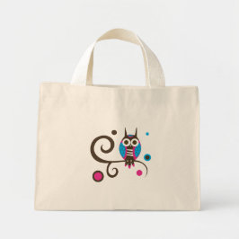 Bolso De Tela Diminuto Tote de búho