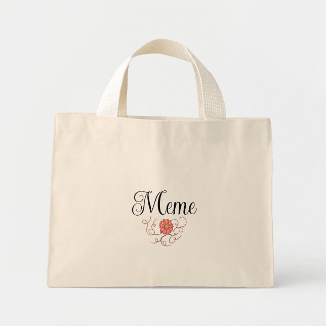 Bolso De Tela Diminuto Tote de Meme  (Frente)