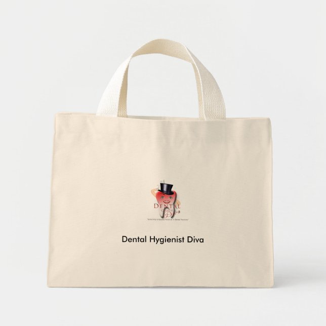 Bolso De Tela Diminuto Tote diva higiénico dental (Frente)