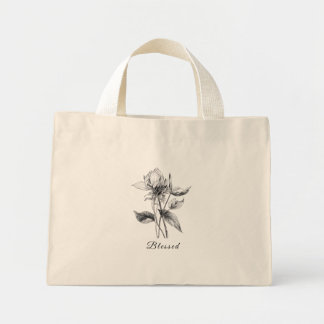 Bolso De Tela Diminuto Tote floral mínimo número 1