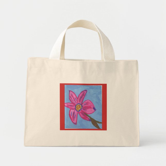 Bolso De Tela Diminuto tote florido (Frente)