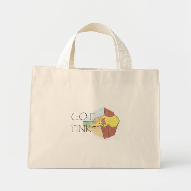 BOLSO DE TELA DIMINUTO TOTE PINK BEACH (Frente)