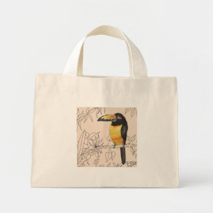 Bolso De Tela Diminuto Toucanes en un pequeño Tote