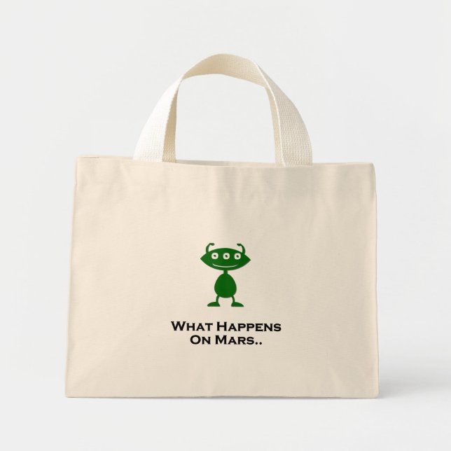 Bolso De Tela Diminuto Triple Ojo De Lo Que Pasa En Marte Green (Frente)