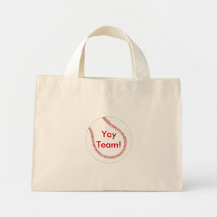 Bolso De Tela Diminuto Tu equipo o tu Personalizado de béisbol de texto