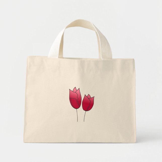 Bolso De Tela Diminuto Tulipanes de manantial (Frente)