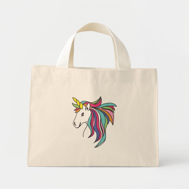 Bolso De Tela Diminuto Unicornio (Frente)