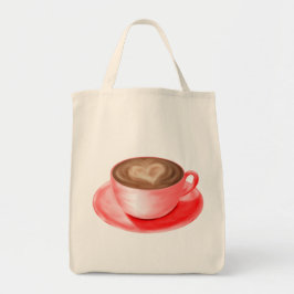 Bolso De Tela Diminuto Valentine Cappuccino Art Heart