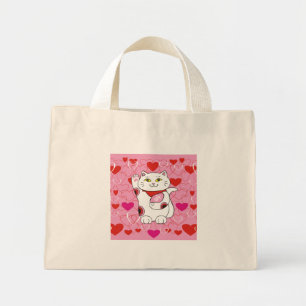 Bolso De Tela Diminuto Valentine Maneki Neko Lucky Cat