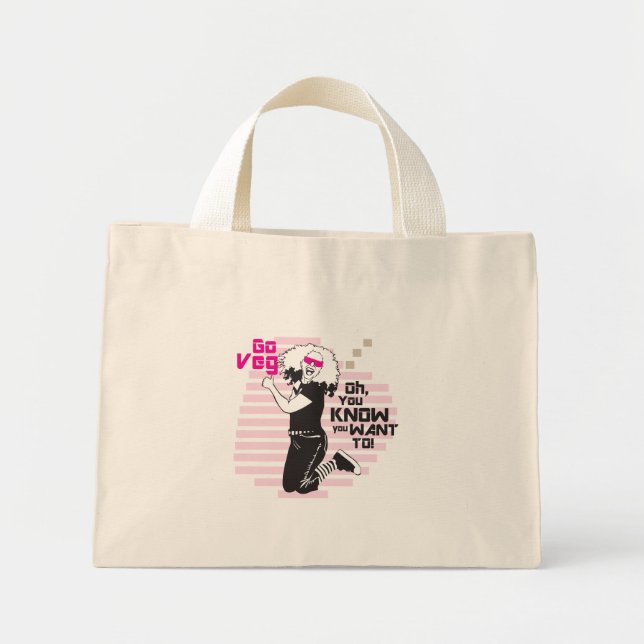 Bolso De Tela Diminuto ¡Vamos Veg! (Frente)