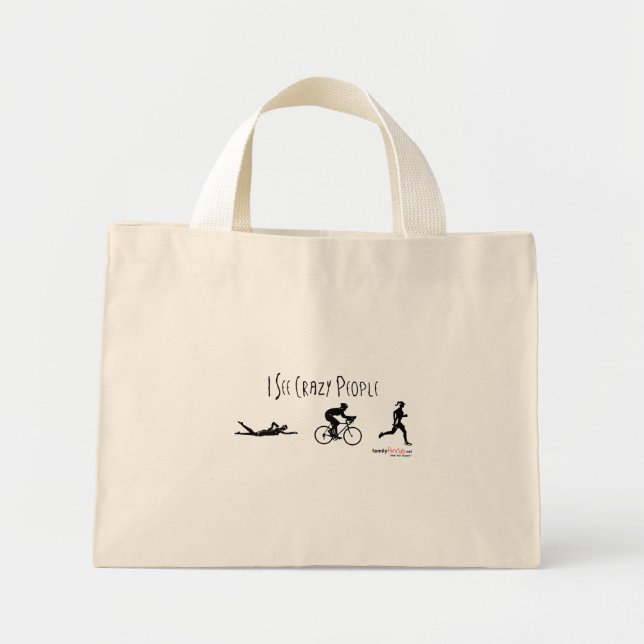 Bolso De Tela Diminuto Veo Locos (Frente)