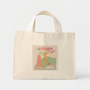 Bolso De Tela Diminuto Viajes de Vietnam, cosecha