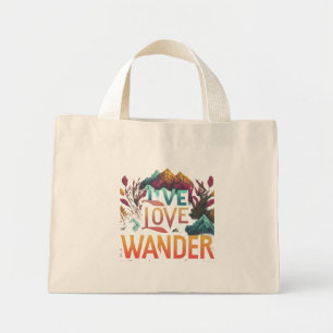 Bolso De Tela Diminuto Vive, Ama, Vaga – Bolso diminuto