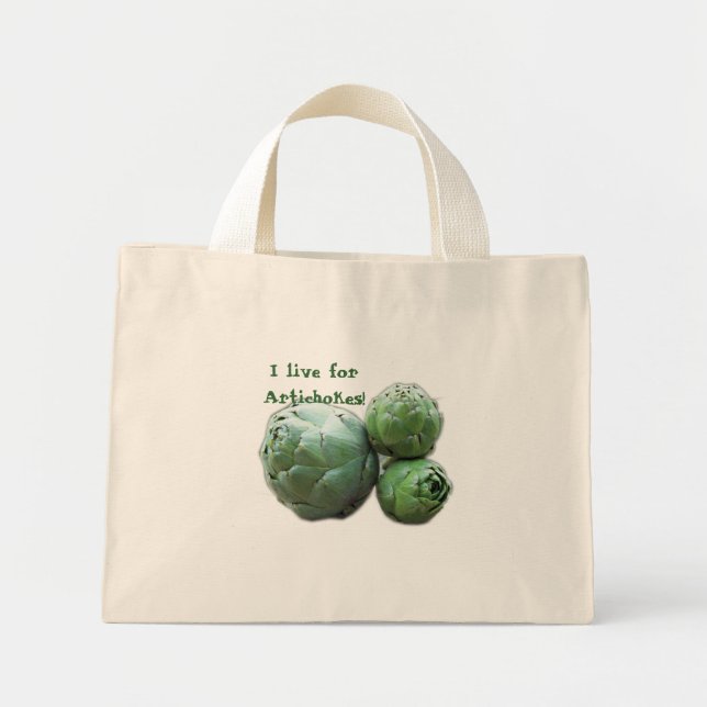 Bolso De Tela Diminuto ¡Vivo para Artichokes!Bolso de tela (Frente)