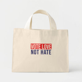 Bolso De Tela Diminuto Votar amor no odio